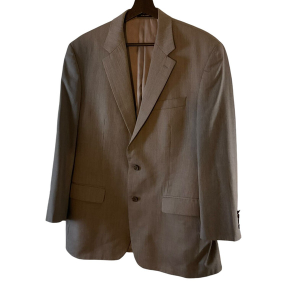 Ralph Lauren Sport Coat Pinstripe Light Gray Dillards Two Button Mens Jacket 44R - Picture 1 of 14